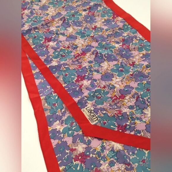 Liberty of London Vintage Floral Flowers Silk Scarf - Picture 3 of 12